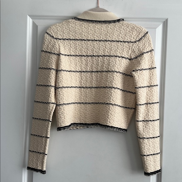 Sandro Paris Infinity jacket, cream knit with pearl buttons Size 2/US Small - Picture 5 of 15